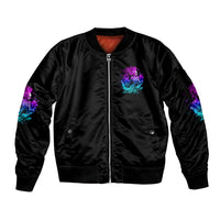My Demons Tried To Drown Me Mermaid Sleeve Zip Bomber Jacket - Wonder Print Shop