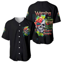 Warning This Tattooed Girl Flower Baseball Jersey - Wonder Print Shop