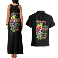 Warning This Tattooed Girl Flower Couples Matching Tank Maxi Dress and Hawaiian Shirt - Wonder Print Shop