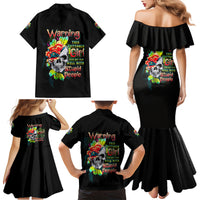 Warning This Tattooed Girl Flower Family Matching Mermaid Dress and Hawaiian Shirt - Wonder Print Shop