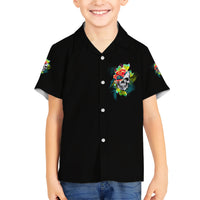 Warning This Tattooed Girl Flower Family Matching Short Sleeve Bodycon Dress and Hawaiian Shirt - Wonder Print Shop