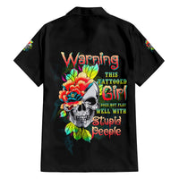 Warning This Tattooed Girl Flower Family Matching Tank Maxi Dress and Hawaiian Shirt - Wonder Print Shop