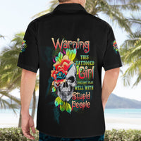 Warning This Tattooed Girl Flower Hawaiian Shirt - Wonder Print Shop