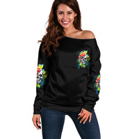 Warning This Tattooed Girl Flower Off Shoulder Sweater - Wonder Print Shop