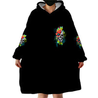 Warning This Tattooed Girl Flower Wearable Blanket Hoodie - Wonder Print Shop