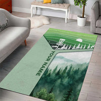 Custom Disc Golf Area Rug with Forest Landscape Basket Silhouette - Wonder Print Shop