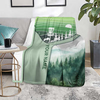 Custom Disc Golf Blanket with Forest Landscape Basket Silhouette - Wonder Print Shop