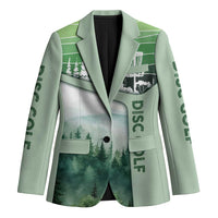 Custom Disc Golf Blazer with Forest Landscape Basket Silhouette - Wonder Print Shop