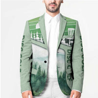 Custom Disc Golf Blazer with Forest Landscape Basket Silhouette - Wonder Print Shop