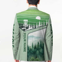 Custom Disc Golf Blazer with Forest Landscape Basket Silhouette - Wonder Print Shop