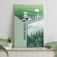 Custom Disc Golf Canvas Wall Art with Forest Landscape Basket Silhouette - Wonder Print Shop