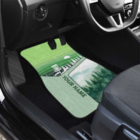 Custom Disc Golf Car Mats with Forest Landscape Basket Silhouette - Wonder Print Shop