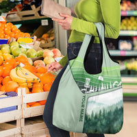 Custom Disc Golf Grocery Bag with Forest Landscape Basket Silhouette - Wonder Print Shop