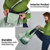 Custom Disc Golf Grocery Bag with Forest Landscape Basket Silhouette - Wonder Print Shop