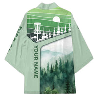 Custom Disc Golf Kimono with Forest Landscape Basket Silhouette - Wonder Print Shop