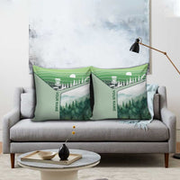 Custom Disc Golf Pillow Cover with Forest Landscape Basket Silhouette - Wonder Print Shop