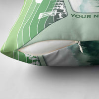 Custom Disc Golf Pillow Cover with Forest Landscape Basket Silhouette - Wonder Print Shop