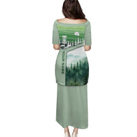 Custom Disc Golf Puletasi with Forest Landscape Basket Silhouette - Wonder Print Shop