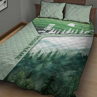 Custom Disc Golf Quilt Bed Set with Forest Landscape Basket Silhouette - Wonder Print Shop