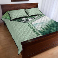Custom Disc Golf Quilt Bed Set with Forest Landscape Basket Silhouette - Wonder Print Shop