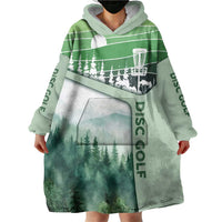 Custom Disc Golf Wearable Blanket Hoodie with Forest Landscape Basket Silhouette - Wonder Print Shop