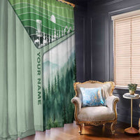Custom Disc Golf Window Curtain with Forest Landscape Basket Silhouette - Wonder Print Shop