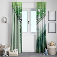 Custom Disc Golf Window Curtain with Forest Landscape Basket Silhouette - Wonder Print Shop