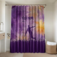 Custom Disc Golf Bathroom Set with Purple Sunset Tie Dye Basket and Player Silhouette - Wonder Print Shop