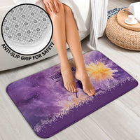 Custom Disc Golf Bathroom Set with Purple Sunset Tie Dye Basket and Player Silhouette - Wonder Print Shop