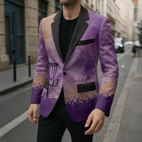 Custom Disc Golf Blazer with Purple Sunset Tie Dye Basket and Player Silhouette - Wonder Print Shop