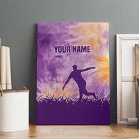Custom Disc Golf Canvas Wall Art with Purple Sunset Tie Dye Basket and Player Silhouette - Wonder Print Shop