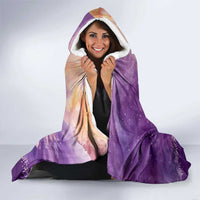 Custom Disc Golf Hooded Blanket with Purple Sunset Tie Dye Basket and Player Silhouette - Wonder Print Shop