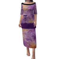 Custom Disc Golf Puletasi with Purple Sunset Tie Dye Basket and Player Silhouette - Wonder Print Shop