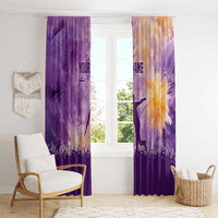 Custom Disc Golf Window Curtain with Purple Sunset Tie Dye Basket and Player Silhouette - Wonder Print Shop