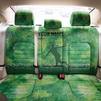 Custom Disc Golf Back Car Seat Cover with Green Tie Dye Basket and Player Silhouette - Wonder Print Shop