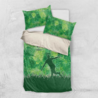 Custom Disc Golf Bedding Set with Green Tie Dye Basket and Player Silhouette - Wonder Print Shop