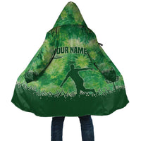 Custom Disc Golf Cloak with Green Tie Dye Basket and Player Silhouette - Wonder Print Shop