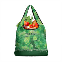 Custom Disc Golf Grocery Bag with Green Tie Dye Basket and Player Silhouette - Wonder Print Shop