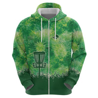 Custom Disc Golf Hoodie with Green Tie Dye Basket and Player Silhouette - Wonder Print Shop