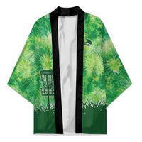 Custom Disc Golf Kimono with Green Tie Dye Basket and Player Silhouette - Wonder Print Shop