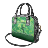 Custom Disc Golf Shoulder Handbag with Green Tie Dye Basket and Player Silhouette - Wonder Print Shop