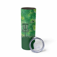 Custom Disc Golf Skinny Tumbler with Green Tie Dye Basket and Player Silhouette - Wonder Print Shop