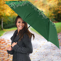 Custom Disc Golf Umbrella with Green Tie Dye Basket and Player Silhouette - Wonder Print Shop