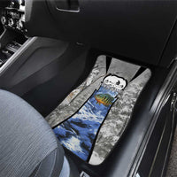 Custom Bluegill Ice Fishing Winter Camo Car Mats with Snowy Forest Background Colorful Fish - Wonder Print Shop