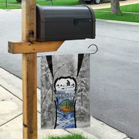 Custom Bluegill Ice Fishing Winter Camo Garden Flag with Snowy Forest Background Colorful Fish - Wonder Print Shop