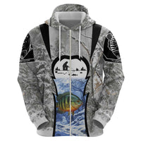 Custom Bluegill Ice Fishing Winter Camo Hoodie with Snowy Forest Background Colorful Fish - Wonder Print Shop