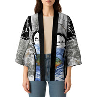 Custom Bluegill Ice Fishing Winter Camo Kimono with Snowy Forest Background Colorful Fish - Wonder Print Shop