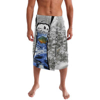 Custom Bluegill Ice Fishing Winter Camo Lavalava with Snowy Forest Background Colorful Fish - Wonder Print Shop