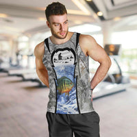 Custom Bluegill Ice Fishing Winter Camo Men Tank Top with Snowy Forest Background Colorful Fish - Wonder Print Shop