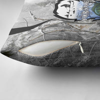 Custom Bluegill Ice Fishing Winter Camo Pillow Cover with Snowy Forest Background Colorful Fish - Wonder Print Shop